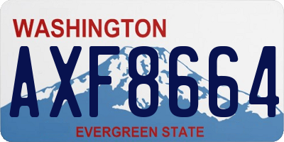 WA license plate AXF8664