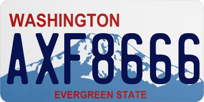 WA license plate AXF8666