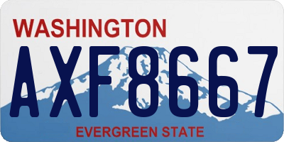 WA license plate AXF8667