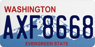 WA license plate AXF8668