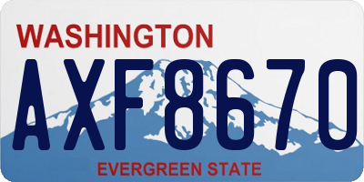 WA license plate AXF8670