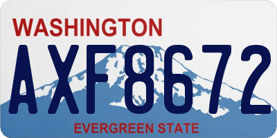 WA license plate AXF8672