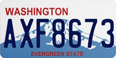WA license plate AXF8673
