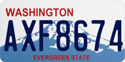 WA license plate AXF8674