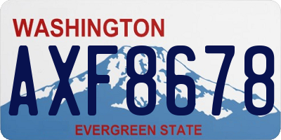WA license plate AXF8678