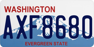 WA license plate AXF8680