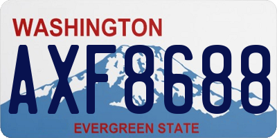 WA license plate AXF8688