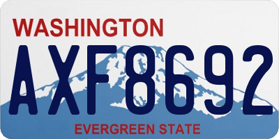 WA license plate AXF8692