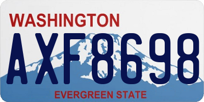 WA license plate AXF8698