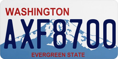 WA license plate AXF8700