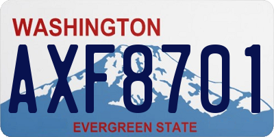 WA license plate AXF8701