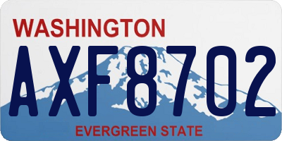 WA license plate AXF8702