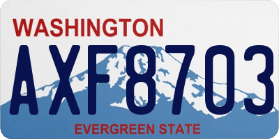 WA license plate AXF8703