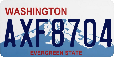 WA license plate AXF8704