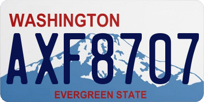 WA license plate AXF8707