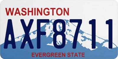 WA license plate AXF8711