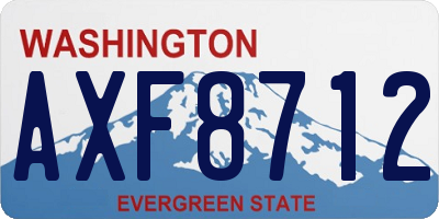 WA license plate AXF8712
