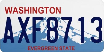 WA license plate AXF8713