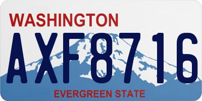 WA license plate AXF8716