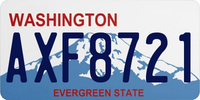 WA license plate AXF8721