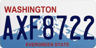 WA license plate AXF8722
