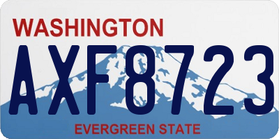WA license plate AXF8723