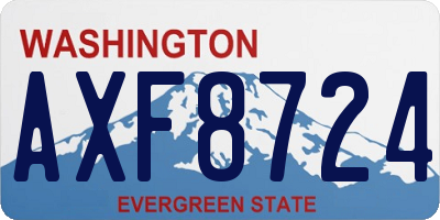 WA license plate AXF8724