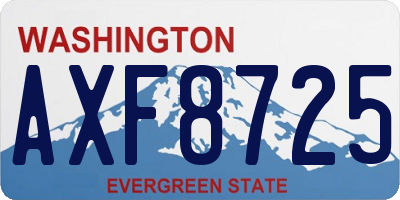 WA license plate AXF8725
