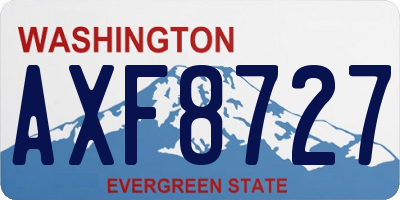 WA license plate AXF8727