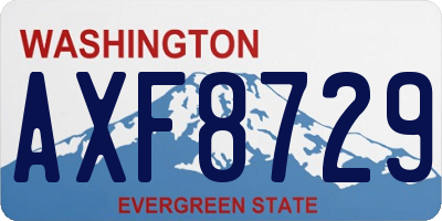 WA license plate AXF8729