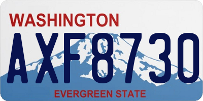 WA license plate AXF8730