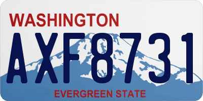 WA license plate AXF8731