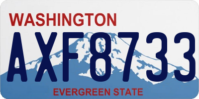 WA license plate AXF8733