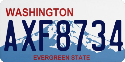 WA license plate AXF8734