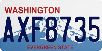 WA license plate AXF8735