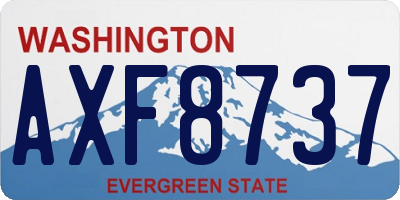 WA license plate AXF8737