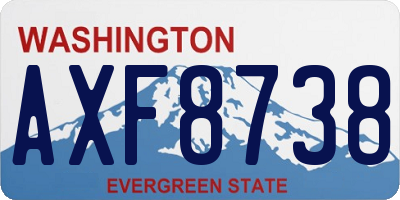 WA license plate AXF8738