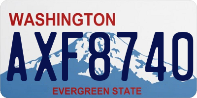WA license plate AXF8740