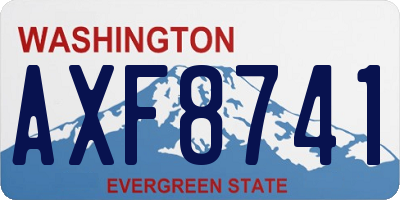 WA license plate AXF8741