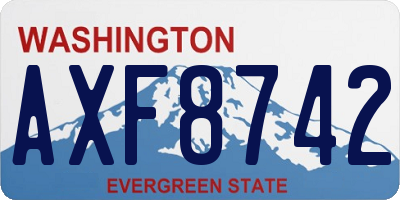 WA license plate AXF8742