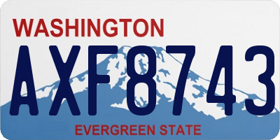 WA license plate AXF8743