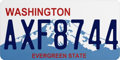 WA license plate AXF8744
