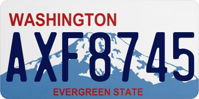 WA license plate AXF8745