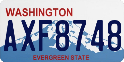 WA license plate AXF8748