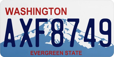 WA license plate AXF8749