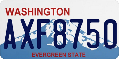 WA license plate AXF8750