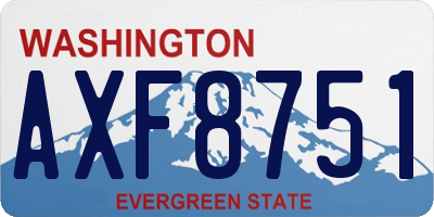 WA license plate AXF8751