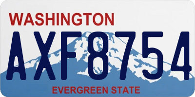 WA license plate AXF8754