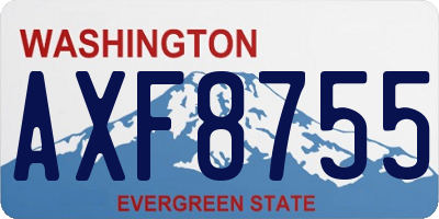 WA license plate AXF8755