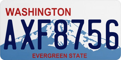 WA license plate AXF8756